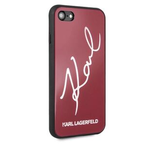 Etui Karl Lagerfeld Signature Glitter na iPhone 7 / 8 / SE 2020 / SE 2022 - czerwone 127051896 - Karl Lagerfeld Handyhüllen
