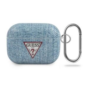 Guess Etui ochronne GUACAPTPUJULLB Jeans Collection do AirPods Pro niebieskie 127053053 - Zestaw słuchawkowy
