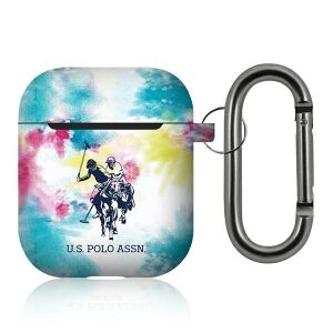 U.S. Polo Assn. Etui Tie-Dye na AirPods 1/2 z karabińczykiem - Zestaw słuchawkowy