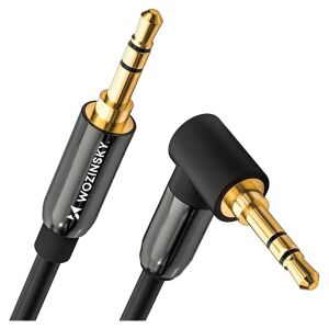 Wozinsky 2M Aux kábel szögletes csatlakozóval, fekete - Wozinsky