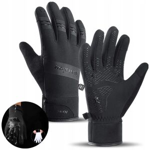 Kynclor szigetelt fekete férfi téli sportkesztyű, érintőképernyő kompatibilis - Férfi kesztyű