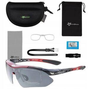 Okulary rowerowe Rockbros 10141 fotochromowe UV400 - czerwone 127058744 - Uchwyt na telefon na rower i motocykl