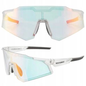 Okulary rowerowe Rockbros SP291 fotochromowe UV400 - białe 127058846 - Uchwyt na telefon na rower i motocykl