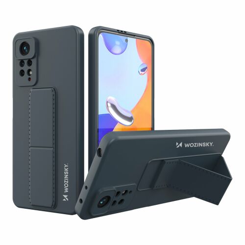 Wozinsky Kickstand Case silikonowe etui z podstawką etui Xiaomi Redmi Note 11 Pro granatowe 127065181