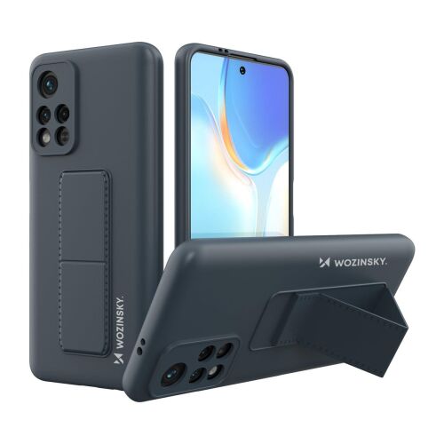 Wozinsky Kickstand Case silikonowe etui z podstawką etui Xiaomi Redmi 10 granatowe 127065227