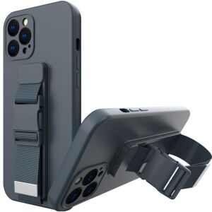 Rope case żelowe etui ze smyczą łańcuszkiem torebka smycz iPhone 12 granatowy 127071282 - Handyhüllen
