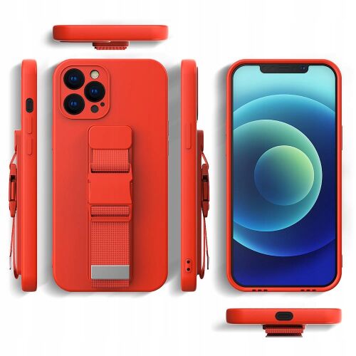 Piros Xiaomi Redmi Note 10/10S telefontok pánttal, több nézetből - Xiaomi