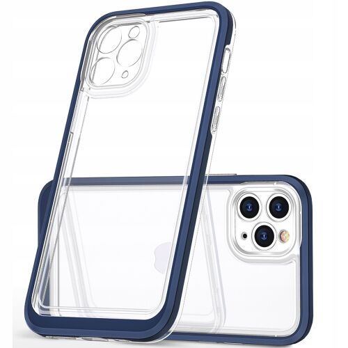 Hurtel Átlátszó tok iPhone 13 Pro készülékhez kék kerettel - Hurtel