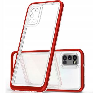 Clear 3in1 etui do Samsung Galaxy A03s (166) żelowy pokrowiec z ramką czerwony 127081113 - Handyhüllen
