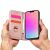 Rózsaszín iPhone 13 Pro Max pénztárca tok kártyákkal és készpénzzel