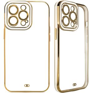 Fashion Case etui do Samsung Galaxy A12 5G żelowy pokrowiec ze złotą ramką biały 127084582 - Handyhüllen