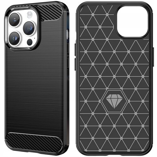 Carbon Case Tok Fekete iPhone 14 Pro Max-hoz, védő telefontok - Hurtel