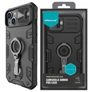 Nillkin CamShield Armor Pro Hülle für iPhone 14 Plus mit Ringständer - Schwarz - Handyhüllen