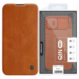 Nillkin Qin Leather Pro Case etui iPhone 14 Plus osłona na aparat kabura pokrowiec obudowa z klapką brązowy 127100655 - Handyhüllen