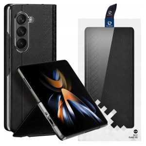 Skórzane etui z klapką i portfelem do Samsung Galaxy Z Fold5 5G Dux Ducis Bril - czarne 127110666 - Handyhüllen