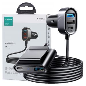 Joyroom 72W 2xPD 2xQC3.0 Autós Töltő 1.5m Kábellel és 5-Portos Gyors Töltéssel - Autós töltő