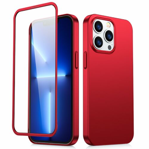 Joyroom Case Burkolat Ház Iphone 13 Pro Max-Hoz + Üveg Vörös 144053812 - Joyroom