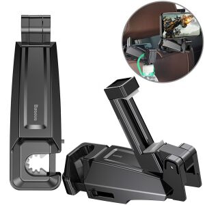 Baseus Autós fejtámla telefontartó telefonnal és palackkal, kollázs - Autós pohártartó