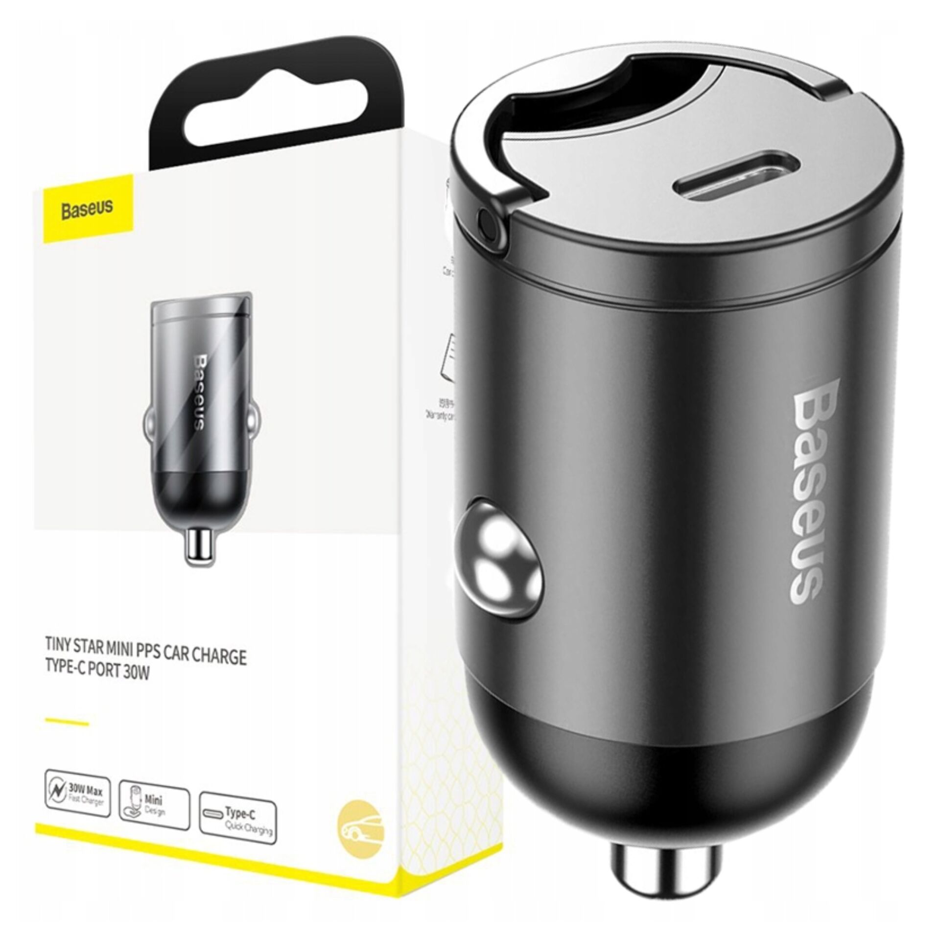 Baseus mini QC 3.0 5A 30W autonabíjačka čierna