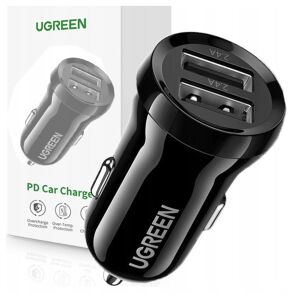 Ugreen 24W Dupla USB Autós Töltő, Fekete - Ugreen