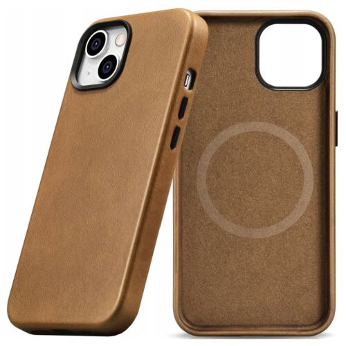 Icarer Case Bőr Tok Magsafe-Hoz Iphone 14+ Barna