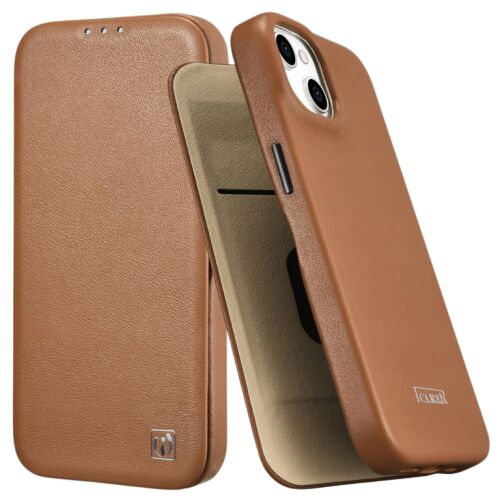 Icarer Case Bőr Tok Magsafe-Hoz Iphone 14+ Barna