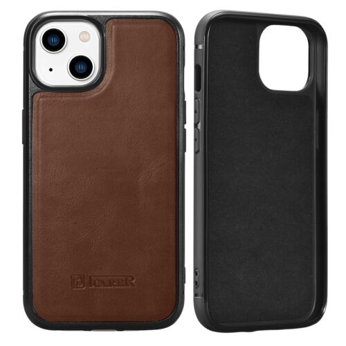 Icarer Case Bőr Tok Magsafe-Hoz Iphone 14+ Barna