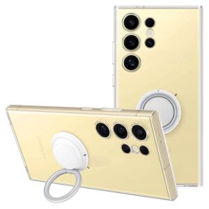 Samsung Galaxy S24 Ultra transparente Hülle mit Ringhalter, Telefonschutz - Handyhüllen