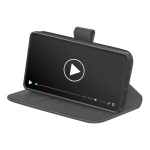 Puro Booklet tok Samsung Galaxy S25 Ultra készülékhez, fekete telefontok állvány funkcióval videók nézéséhez - Puro