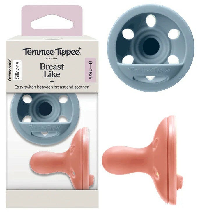 Tommee Tippee nyugtató cumi szilikon Breast-Like anyamell formájú 6-18 hó 2db színes