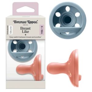 Tommee Tippee nyugtató cumi szilikon Breast-Like anyamell formájú 6-18 hó 2db színes