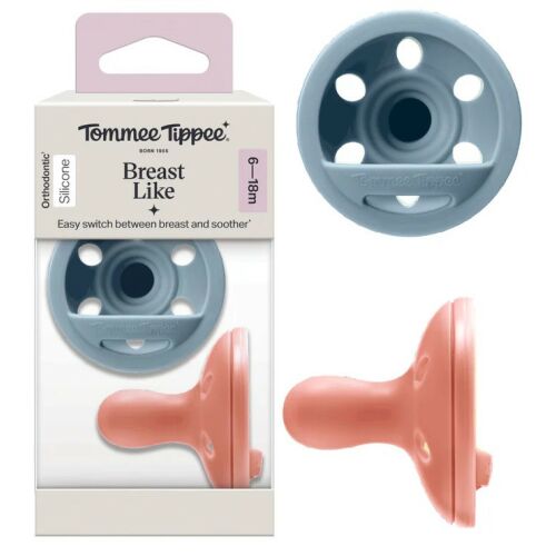 Tommee Tippee Anyamell formájú szilikon cumi 6-18 hónapos babáknak, 2 darabos, színes
