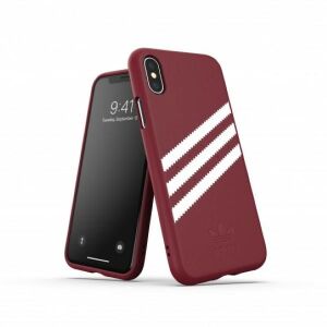 Adidas Burgundy iPhone X/XS Hülle mit weißen Streifen - Handyhüllen