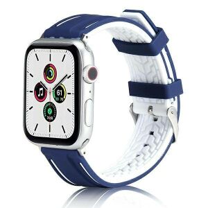 Pasek do Apple Watch Beline Silikonowy Granatowo-Biały 38/40/41mm - Beline Pasek do inteligentnego zegarka