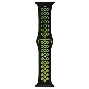 Beline Apple Watch Sportowy Pasek 38/40/41mm - Czarno-Limonkowy Silikonowy - Beline Pasek do inteligentnego zegarka