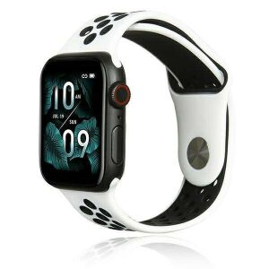 Beline Biało-Czarny Sportowy Pasek Silikonowy do Apple Watch 42/44/45/49mm na Apple Watch - Beline Pasek do inteligentnego zegarka