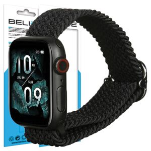 Beline Czarny Pleciony Pasek do Apple Watch 42/44/45/49mm z Czarną Obudową - Beline Pasek do inteligentnego zegarka