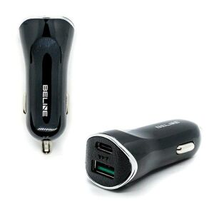 Încărcător auto Beline Negru 30W cu porturi USB și USB-C - Beline Încărcător de telefoane