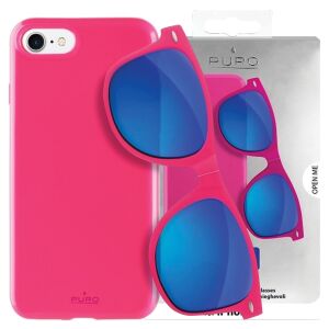 Puro Sunny Kit: Różowe etui na iPhone 7/8/SE (2020/2022) i składane okulary przeciwsłoneczne - Puro Kontakty telefoniczne