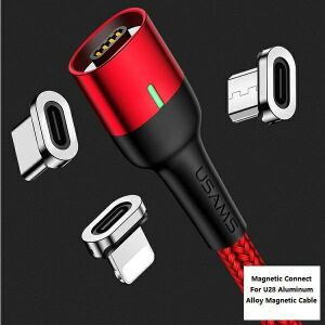 USAMS Adaptor magnetic U28 fulger în vrac argintiu/argintiu SJ325LNTA 140767329 - Cabluri seriale