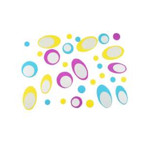 Falmatrica elipszis nálepky na stenu, farebné kruhy a ovály, ľahko sa lepia, dekorácia detskej izby - Nástenné panely a nálepky na stenu