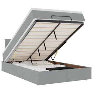 Ottomán ágy matraccal világosszürke 120x200 cm szövet