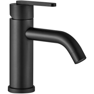 Nahaufnahme der Rea Ontario Schwarzen Badarmatur - Stilvolle schwarze Waschtischarmatur - Wasserhahn