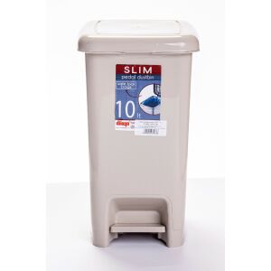 * Pedálos szemetes SLIM 10 L bézs