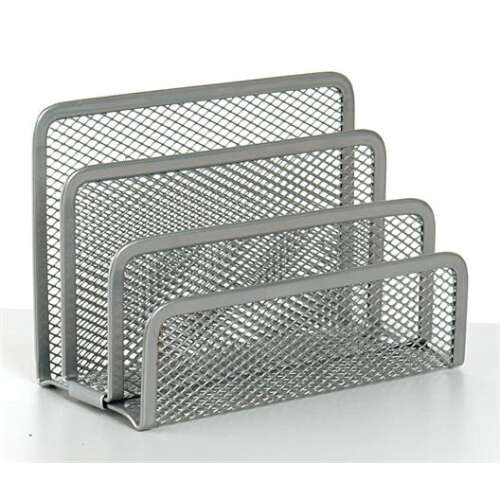 VICTORIA OFFICE silver mesh letter tray, desk organizer for office and home