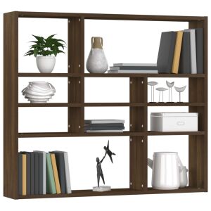 Barna tölgy fali polc 10 rekesszel - Irodabútor