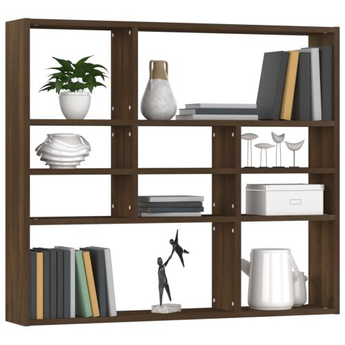 Barna tölgy fali polc 10 rekesszel