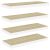 4 db fehér és tölgyszínű mdf fali polc 60 x 23,5 x 3,8 cm 127273516