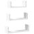 3 db fehér U polc rögzítőelemekkel