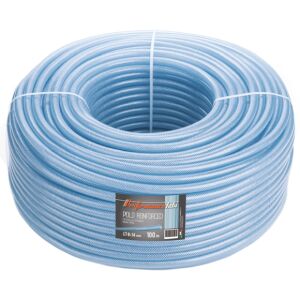 Furtun AlmaPlast POLO REINFORCED 12x18mm 50m, Furtun PVC Armat Transparent Albastru - Irigare